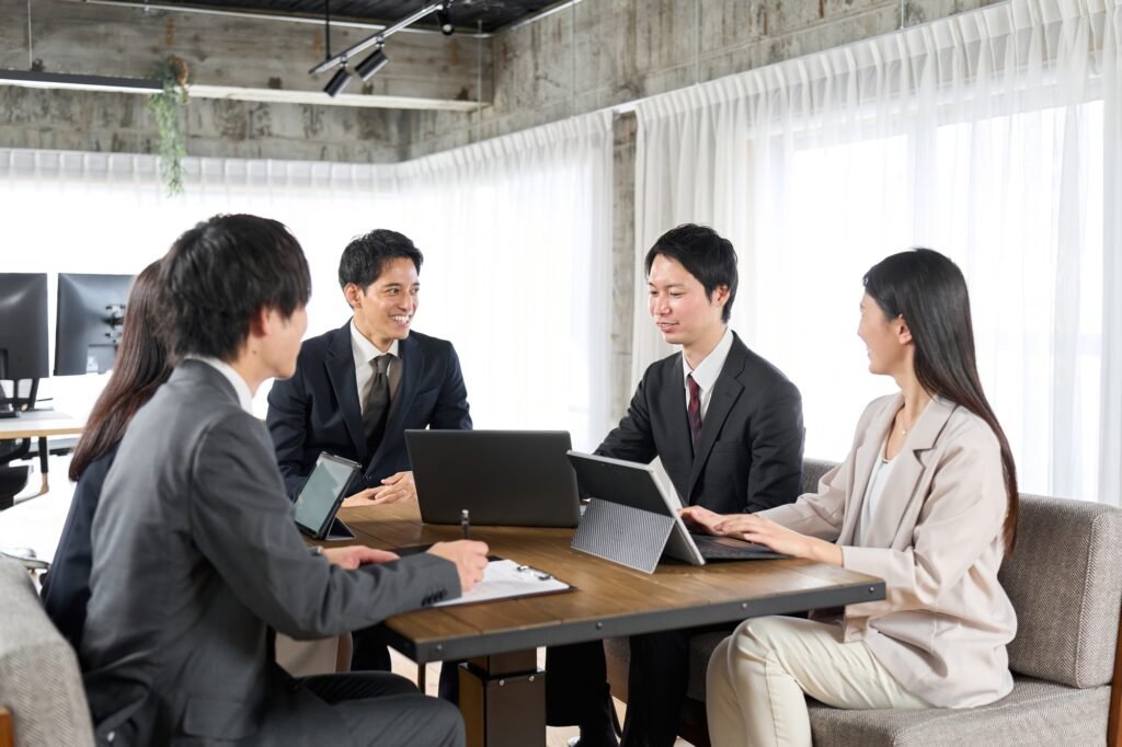 Business people having a team meeting